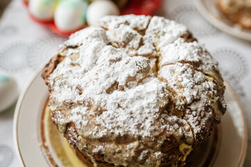 Easter cake and easter egg.