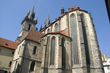 Fototapeta na wymiar Prague, Czech Republic: Parish Church of the Mother of God before Tyn, detail of the apse