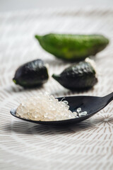 Bunch of fresh tasty finger limes fruits