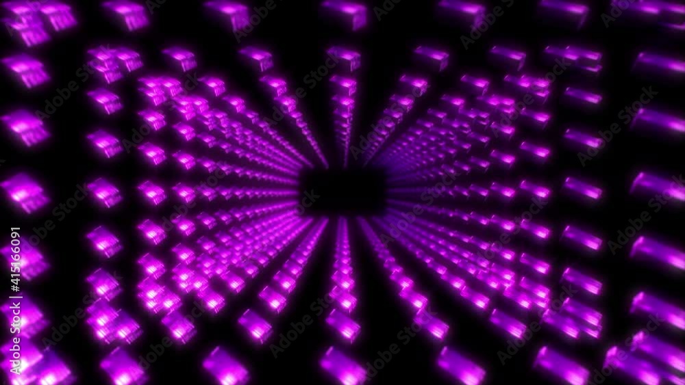 Sticker abstract background 3d animation moving through a tunnel formed by shiny structures loop
