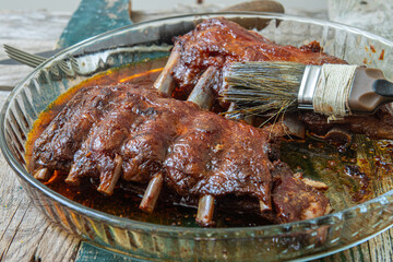 Bourbon pork ribs and sauce
