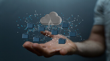 data cloud digital 3d computer