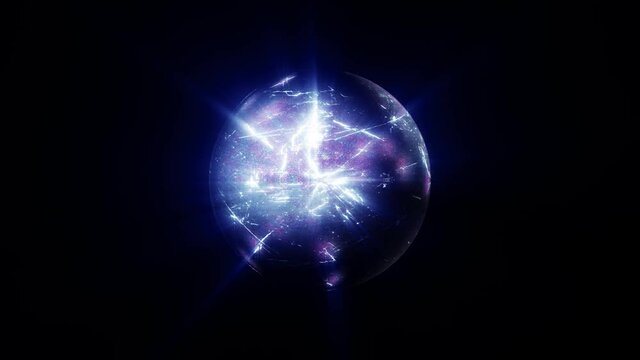 Abstract background 3D animation shiny sphere rotating in space loop