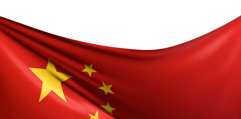 Republic of China Flag in Map 3d Illustration