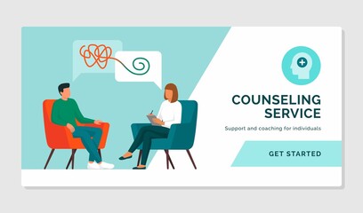 Patient and counselor talking together