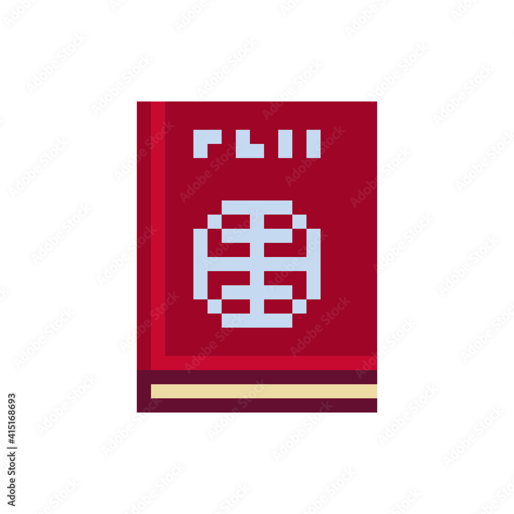 Poster passport icon. travel application. pixel flat style art. 8-bit. isolated abstract vector illustratio