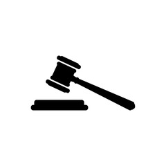 Judge gavel sign, icon. Law and justice symbol. Vector illustration