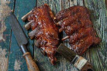 Bourbon pork ribs and sauce