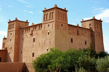 Skoura, Kasbah  Ait Ben Moro. The kasbah, the inner part of a city, or fortified castle, or even the principal city of an Arab district