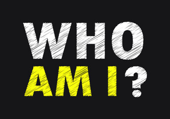 Who I am writing on black chalkboard.