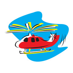 Helicopter detailed silhouette. Vector EPS 10 isolated on a white background
