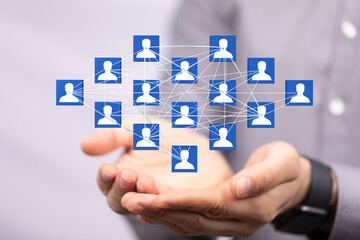 digital Business people silhouettes network team