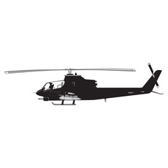 Fototapeta na wymiar Helicopter detailed silhouette. Vector EPS 10 isolated on a white background