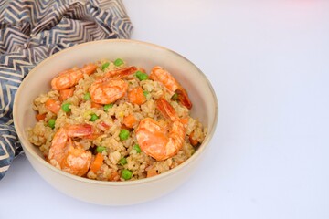 Nasi Goreng Udang or fried rice with prawns
