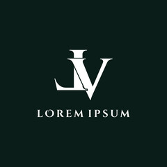 Letter LV luxury logo design vector