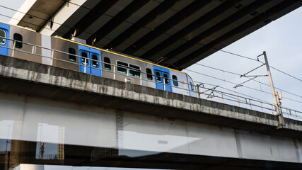 Light Railway Transit  LRT in the Philippines - Elevated Train Railway Street Photo