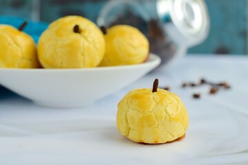 Nastar or Indonesian pineapple tart cookies. Served to celebrate Eid al-Fitr