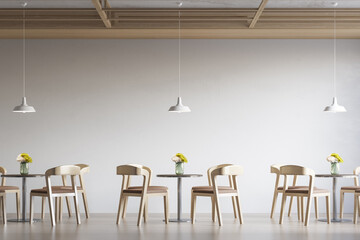 Interior Coffee Shop Wall Mockup