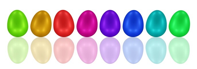 eine Reihe bunter Ostereier