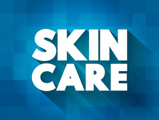 Skin Care text quote, concept background