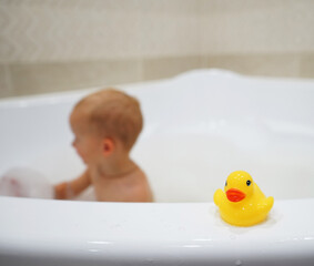 baby in the bath