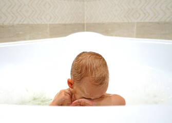 baby in bath