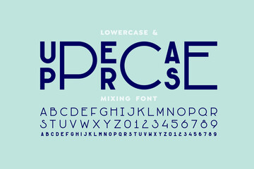 Obraz premium Lowercase and uppercase letters mixing font, alphabet and numbers
