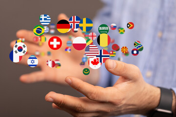 international counties flags - 3D realistic.