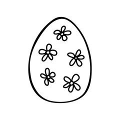 Easter egg doodle illustration isolated on white background.