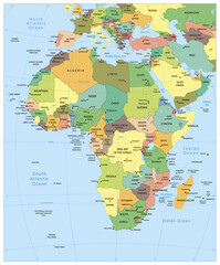 Africa - Highly detailed editable political map