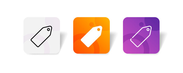 discount price tag icon set in line, solid, glyph, 3d gradient style