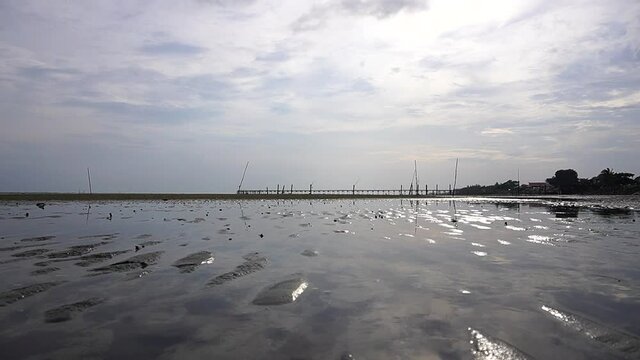 Beautiful sunset view of Tanjung Sepat. Tanjung Sepat is a small and vibrant fishing village in Selangor