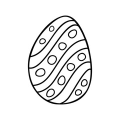 Easter egg doodle illustration isolated on white background.
