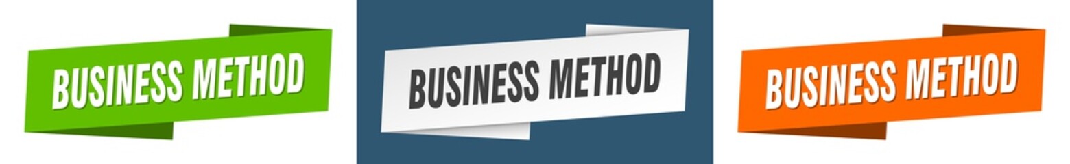 business method banner. business method ribbon label sign set