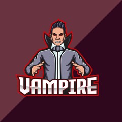 Vampire esport logo mascot design.