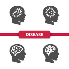 Disease, Mental Health, Sickness Icons