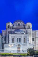 Fototapeta na wymiar Italy, Trieste, Serbian Orthodox Church at dawn