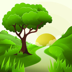 Nature background vector illustration