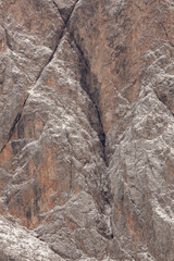 Detail of vertical Dolomites wall in Italy