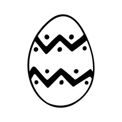 Easter egg doodle illustration isolated on white background.