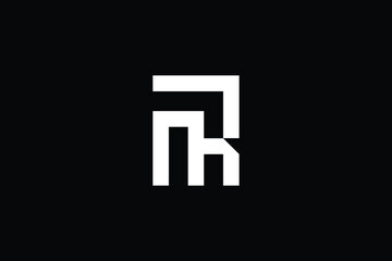 RM logo letter design on luxury background. MR logo monogram initials letter concept. RM icon logo design. MR elegant and Professional letter icon design on black background. M R RM MR