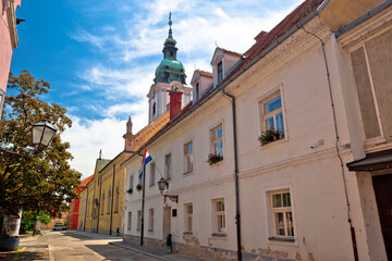 Fototapeta na wymiar Town of Karlovac church and architecture view