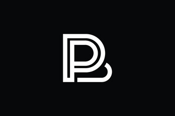 Obraz premium PB logo letter design on luxury background. BP logo monogram initials letter concept. PB icon logo design. BP elegant and Professional letter icon design on black background. B P PB BP