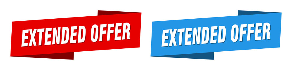 extended offer banner. extended offer ribbon label sign set