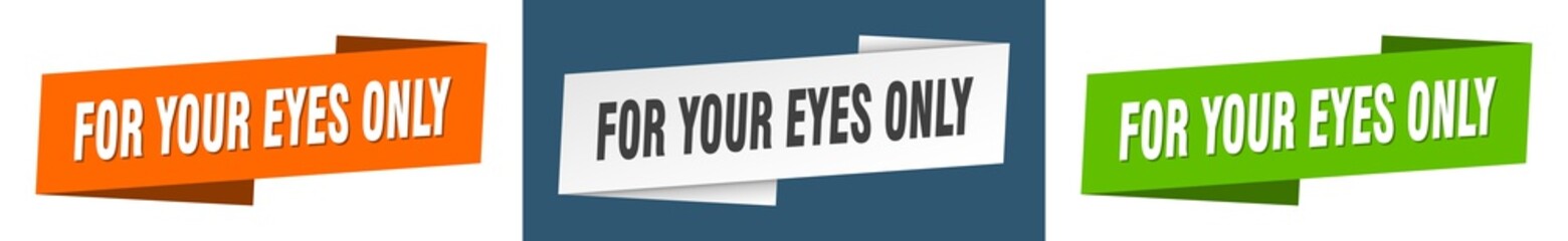 for your eyes only banner. for your eyes only ribbon label sign set
