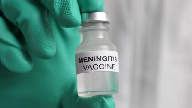 Vaccine against Meningitis in a container closeup
