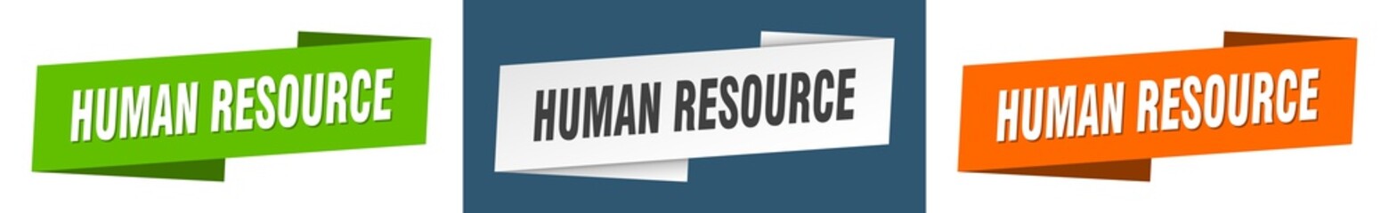 human resource banner. human resource ribbon label sign set