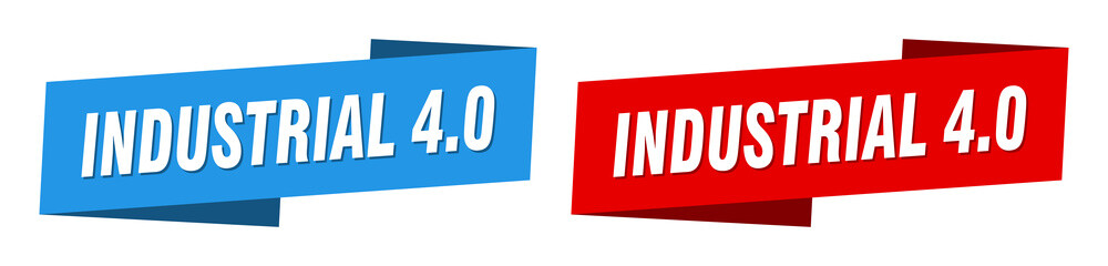 industrial 4.0 banner. industrial 4.0 ribbon label sign set