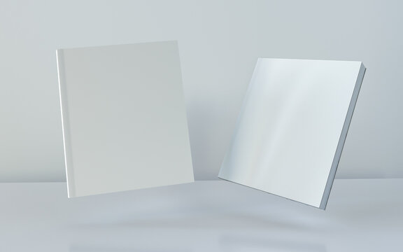 Blank white book cover , 3d rendering. 