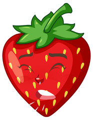 Strawberry cartoon character with facial expression